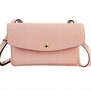 Lodis Bloom Salmon Pink Leather Crossbody Bag Purse